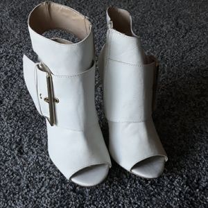 White Heeled Ankle Sandal